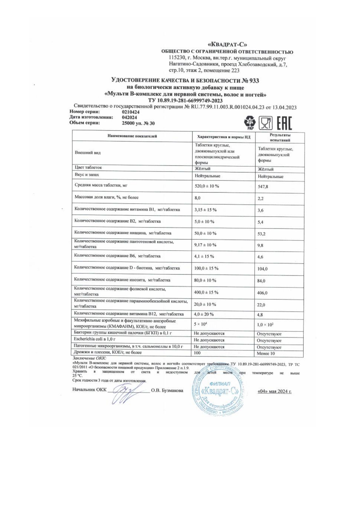 Паспорт №042024